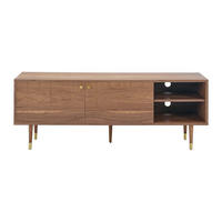 TV-BOARD - 150 cm x 40 cm - Holz, Platte - Naturfarben Dunkel, Goldfarben - PARIOMA - Goldfarben/Naturfarben, Holz (150/55/40cm) - Vente-Unique