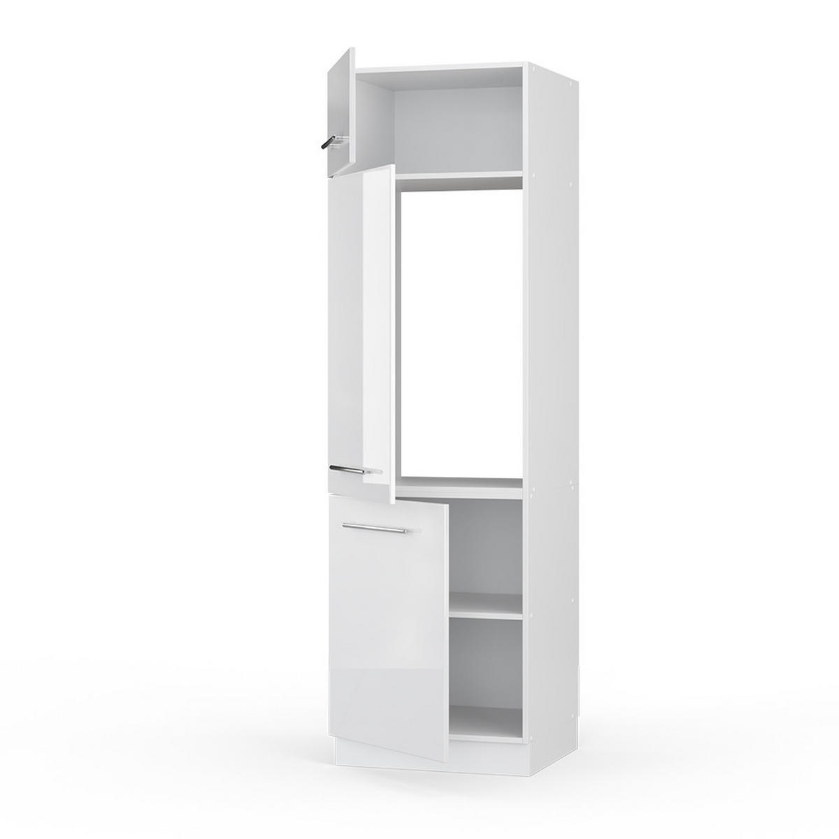 KÜCHENSCHRANK Fame-Line Weiß Hochglanz 60 cm - Weiß, Holzwerkstoff (60/206.8/58.1cm) - Vicco