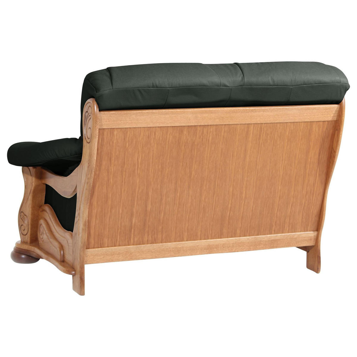 SOFA 2-Sitzer Katlin Bezug Echtleder Eiche rustikal P43 / dunkelgrün - Grün, Leder (148/95/95cm) - 58aufmkessel