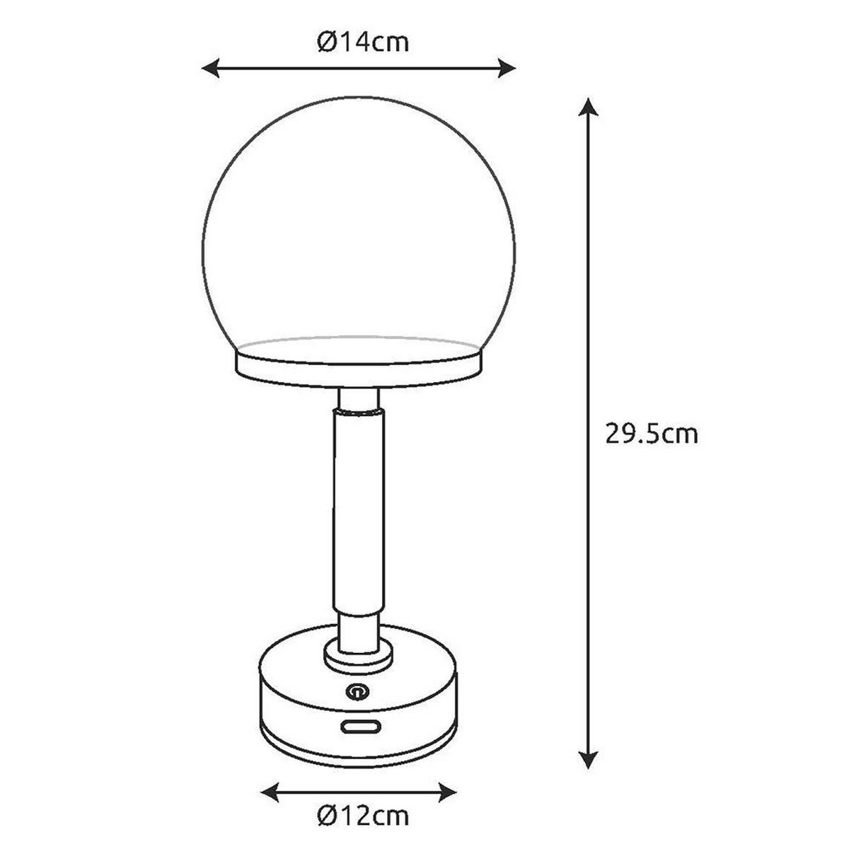 LED TISCHLEUCHTE Haku Silber Opal - Silberfarben, Kunststoff (14/14/29.5cm) - Globo Lighting