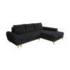 ECKSOFA im Scandi-Stil, Schlaffunktion, Bettkasten B268/T175/H86 cm, Ottomane rechts, Liegefl. 128x209 cm, Bouclé Chenille Stoff in Anthrazit / 21011 - Eichefarben/Anthrazit, Holz/Textil (268/175cm) - luma-home