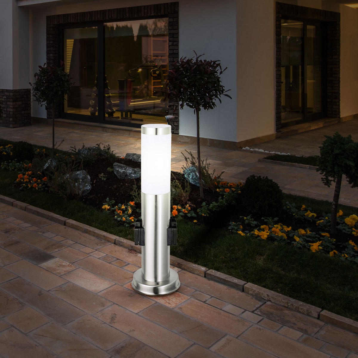 LED WEEGLEUCHTE Edelstahl Silber - Silberfarben, Metall (7.6/7.6/45cm)