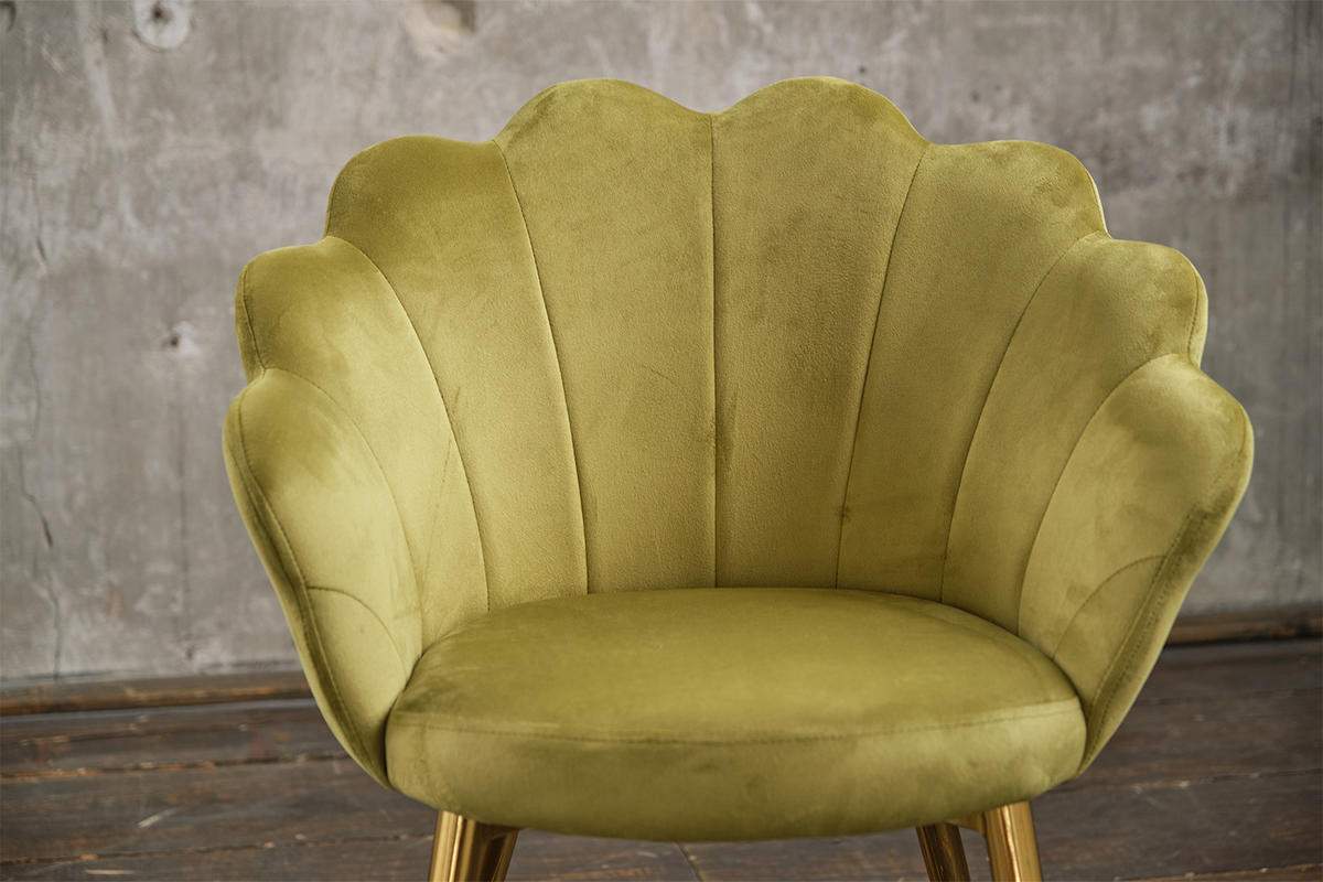 ESSZIMMERSTUHL CARLA Grün Velvet - Goldfarben/Grün, Textil (65/79/58cm) - KAWOLA