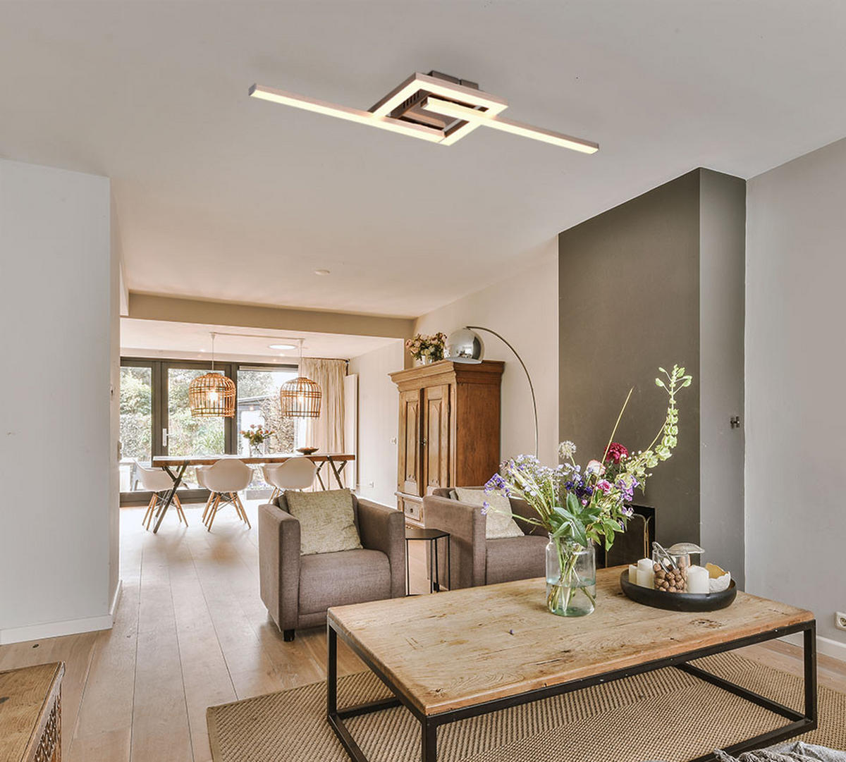 LED DECKENLEUCHTE Viale Silber Metall - Silberfarben, Metall (16/54/5cm)