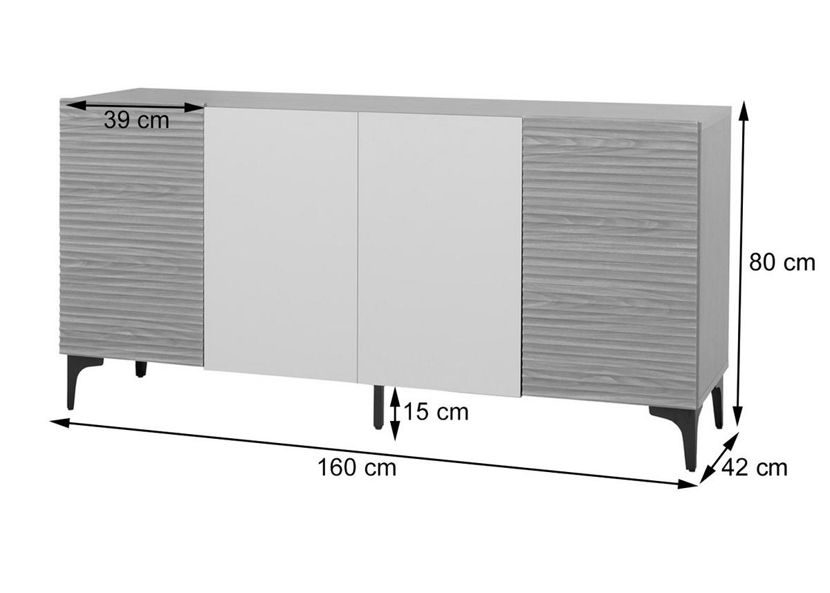SIDEBOARD Walnuss Dekor - Walnussfarben, Holz (160/80/42cm) - MCW