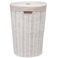 WÄSCHEKORB rund 40 l 32/32/58 cm - Weiß, Papier (32/58/32cm) - 5five Simply Smart