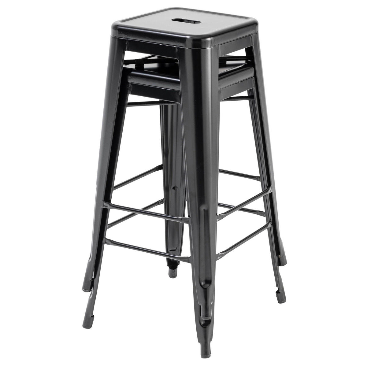 HOCHSTUHL 4-tlg., Schwarz - Schwarz, Metall (43/76/43cm) - Oviala
