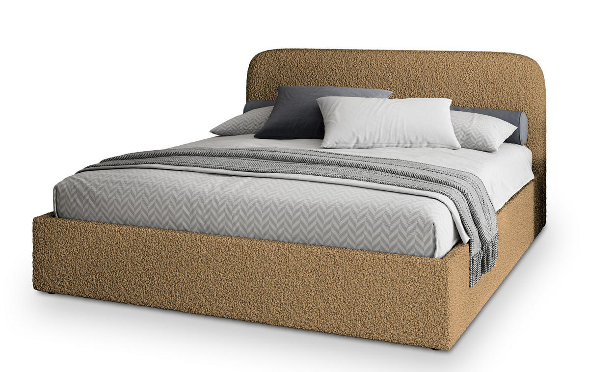 ČALOUNĚNÁ Postel RENIVE 160x200 cm Medová - med, kompozitní dřevo/textil (160/200cm) - MASSENO
