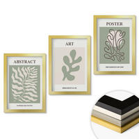 WANDBILDER 3er Set - 20x30 cm Goldrahmen - Poster mit Pflanzenmustern von Matisse - Goldfarben, Kunststoff (20/30cm) - ArtPrintCave