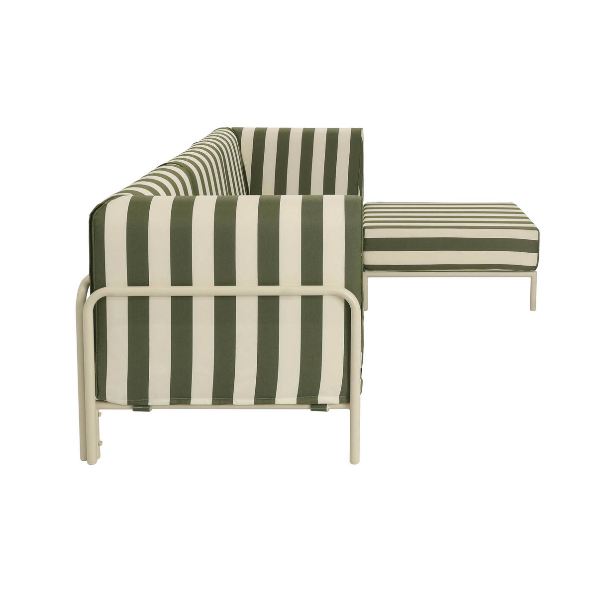 GARTENSOFA mit 4 Sitzplätzen, Khakigrün - Grün, Textil - Oviala