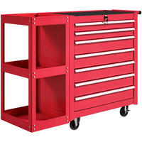 WERKSTATTWAGEN Stahl EVA Rot - Rot, Metall (33.5/75/96cm) - HOMCOM
