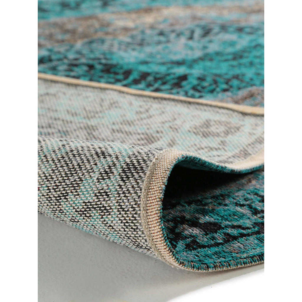 Thumbnail - benuta Pop Flachgewebeteppich, Türkis, Textil, Patchwork, Rechteckig, 230x340 cm, Oeko-Tex® Standard 100, wasserabweisen...