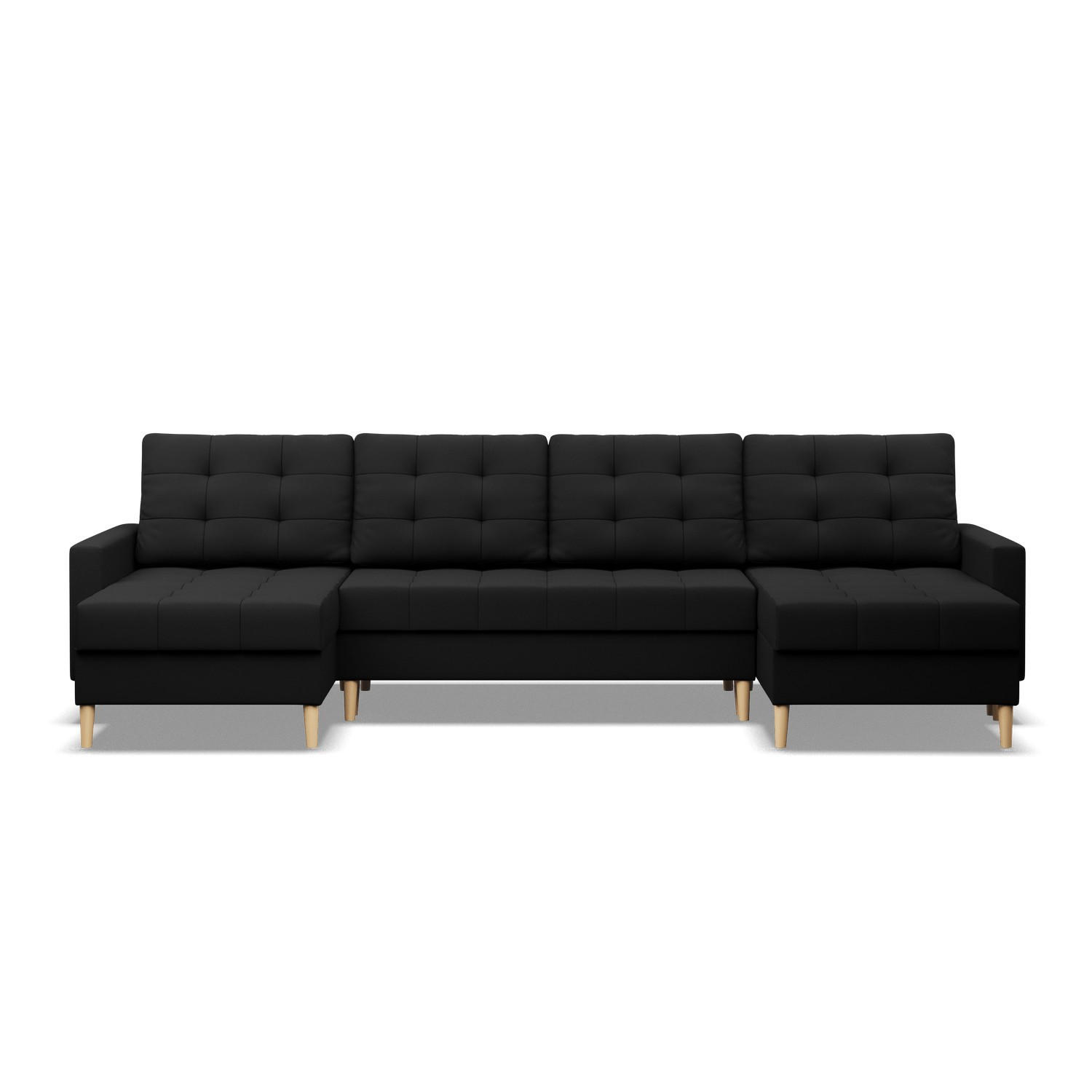 Thumbnail - U-Sofa, Schwarz, Textil, 294x92x140 cm, Wohnzimmer, Sofas & Couches, Wohnlandschaften, Wohnlandschaften in U-Form