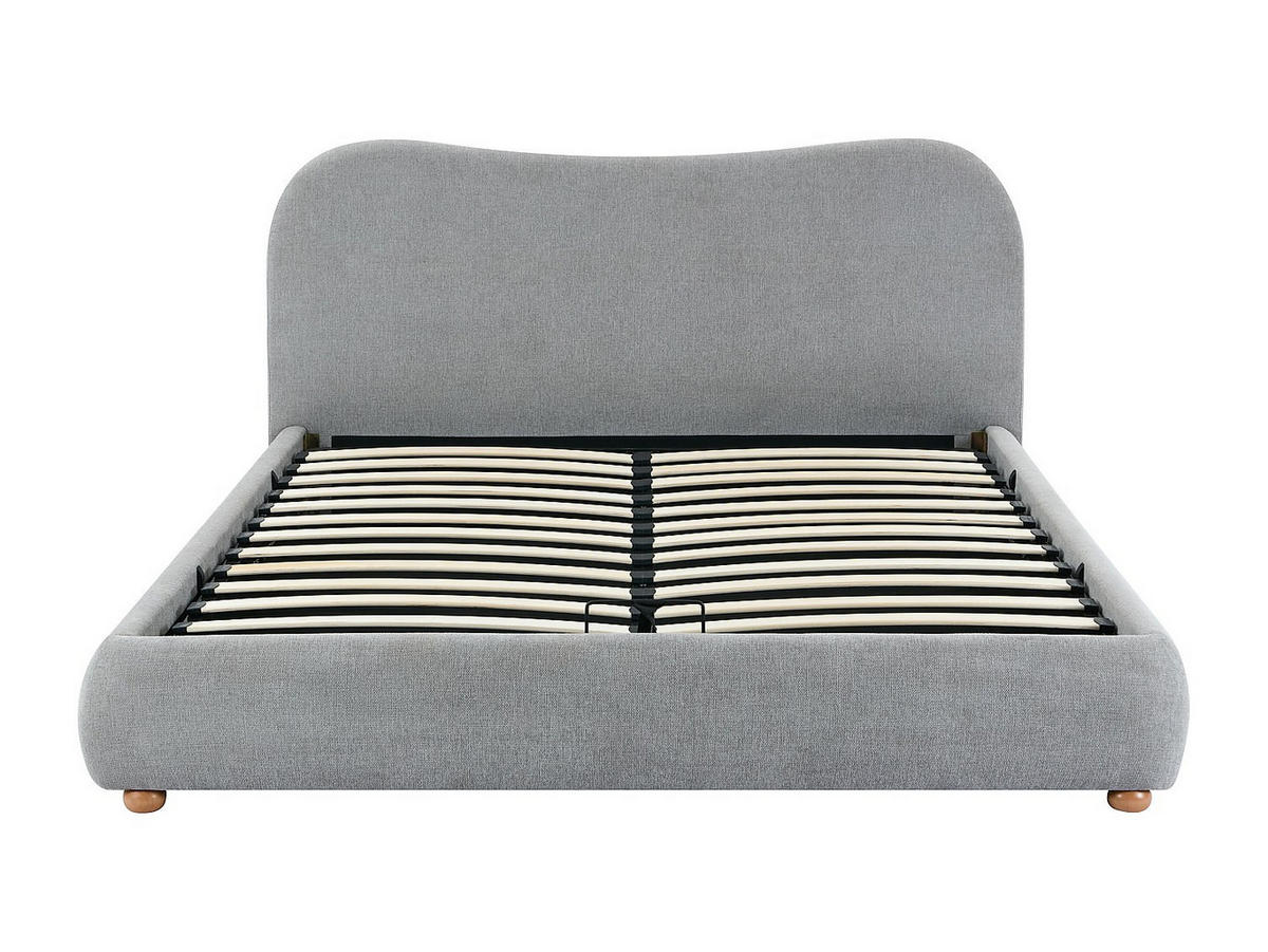 BETT mit Bettkasten - 1 Person - Stoff - Hellgrau - Hellgrau, Textil (120/190cm) - Vente-Unique
