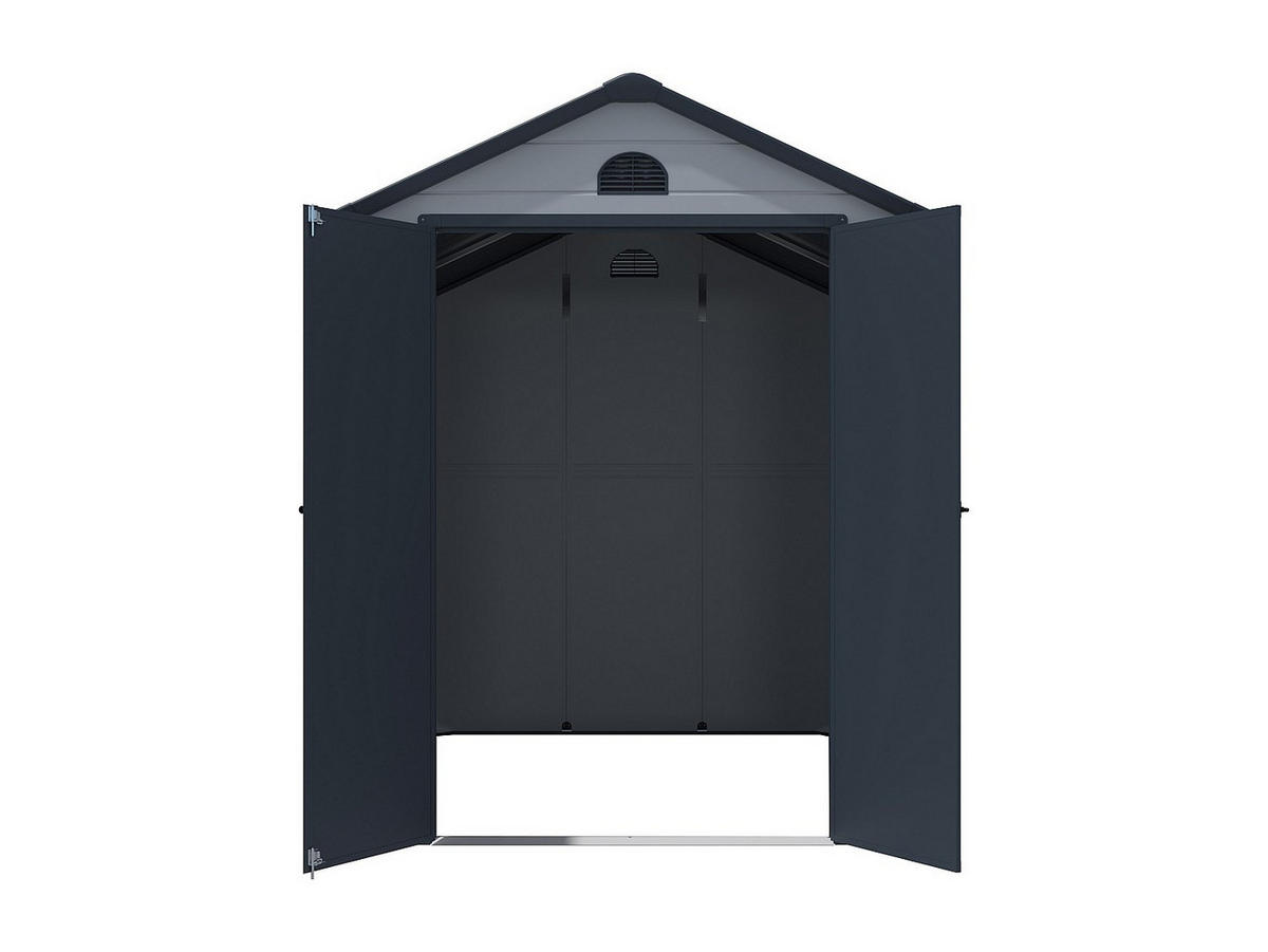 SCHREBERGARTENHAUS - 176 cm x 268 cm - Harz - Hellgrau, Anthrazitgrau - CESIO - Anthrazit/Hellgrau, Kunststoff (176/180/268cm) - Vente-Unique