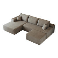 WOHNLANDSCHAFT DE-34857 U-Form 2-Sitzer Chaiselongue links Camel - Sandfarben, Textil (175/83/270cm) - ComfortXL
