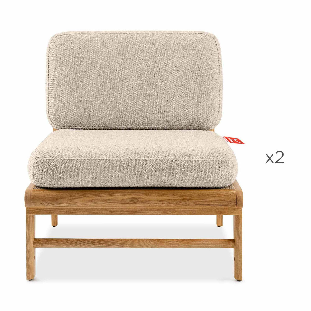 LOUNGESOFA ATREDA rechts - Creme, Holz/Textil (315/80/175cm) - KONSIMO®