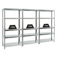 SCHWERLASTREGAL Steel Eagle 3er-Set mit 3x 180x90x40 cm Fachlast 130 kg Verzinkt - Silberfarben, Metall (270/180/40cm) - PROREGAL