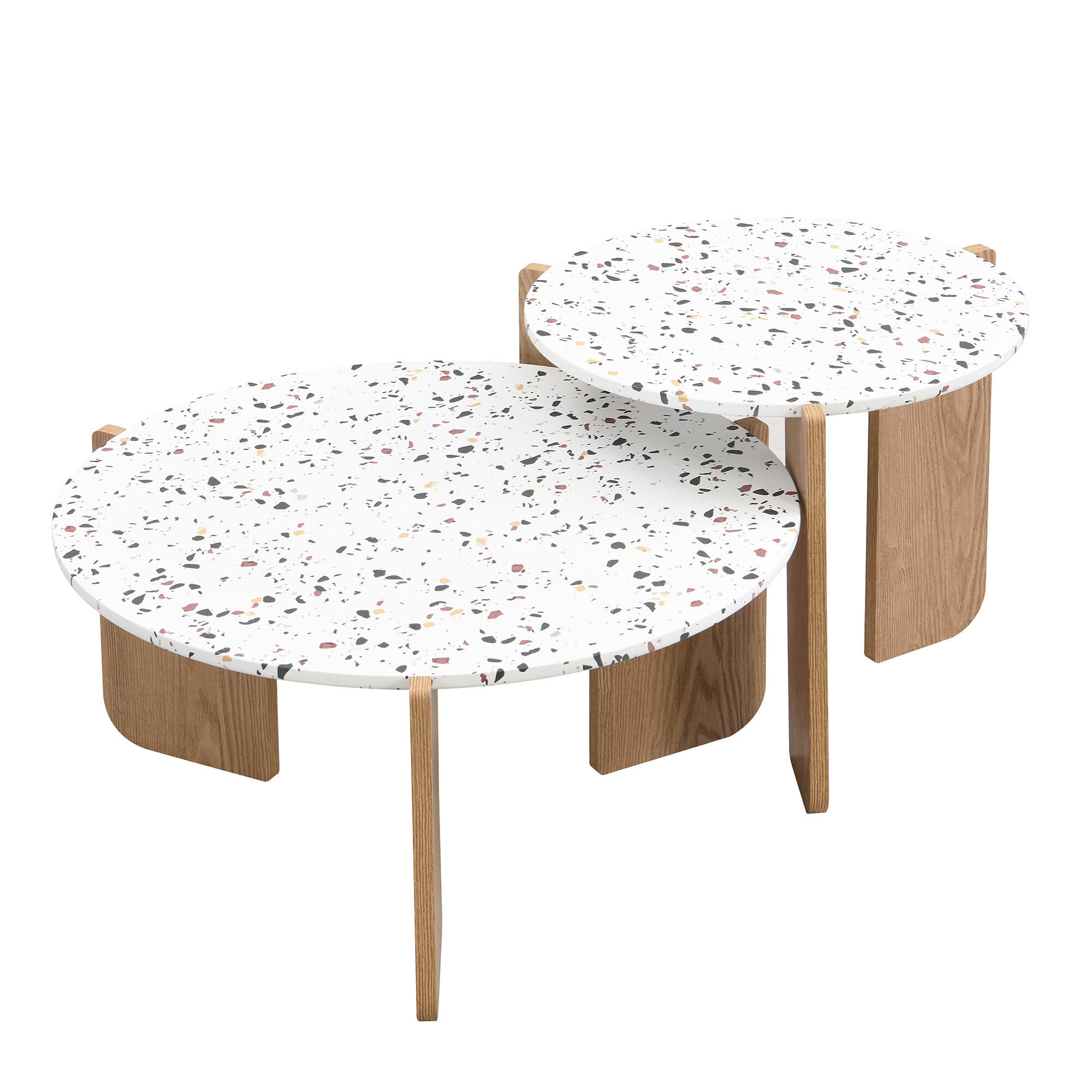 COUCHTISCH-SET 2er-set Holzfarben - Braun, Holzwerkstoff (70/70/35cm) - Urban Meuble