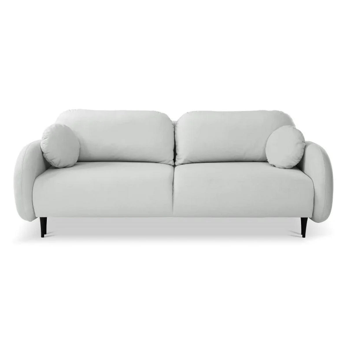 SCHLAFSOFA SOFTI, Sofa mit Schlaffunktion und Bettkasten, Farbe: Hellgrau, Velourstoff - Hellgrau, Textil (232/95/109cm) - Sepro Meble
