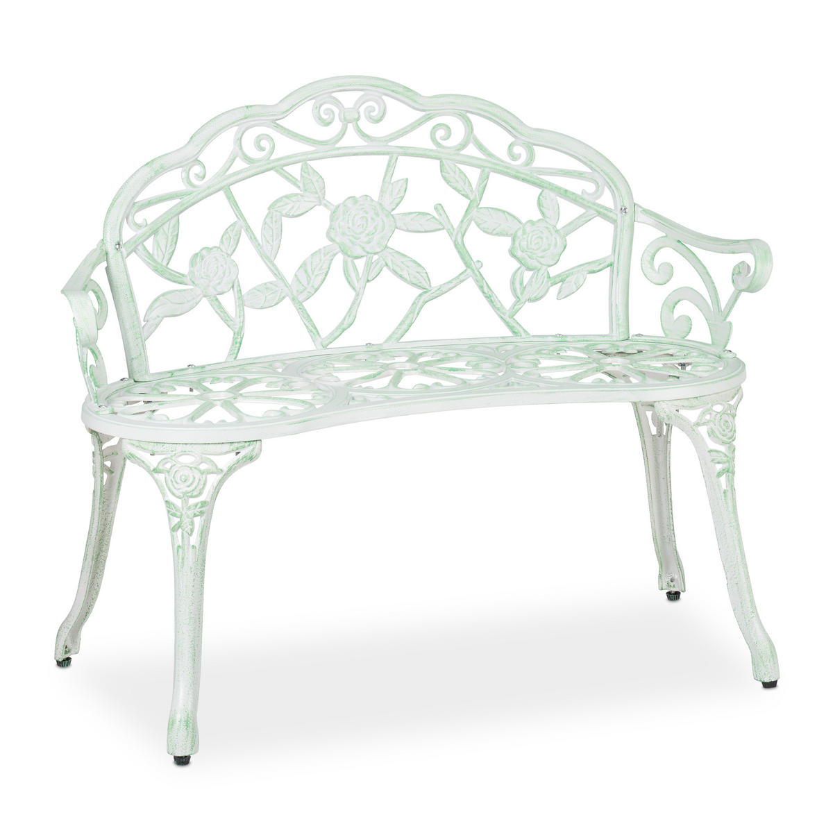 GARTENBANK - Weiß, Metall (98/78/55.5cm) - Relaxdays