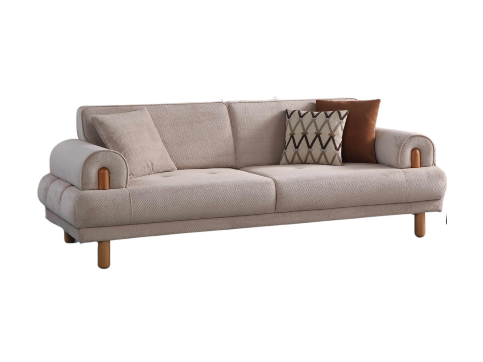 SOFA Selva 2-Sitzer Beige - Beige, Holz/Textil (195/85/85cm)