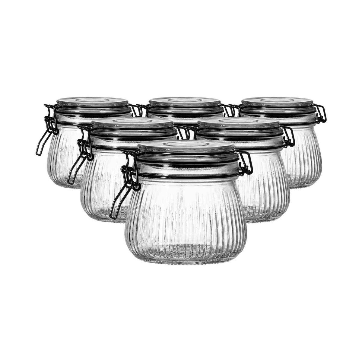 VORRATSGLÄSER MIT CLIP-VERSCHLUSS Lumos transparent 450 ml 6er Set - Transparent, Glas (11/10.5/11cm) - Ritzenhoff Breker