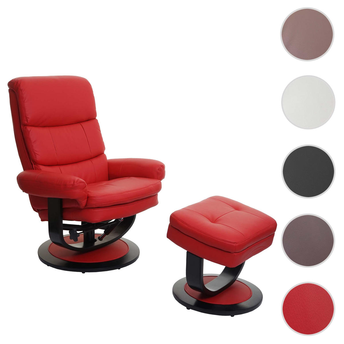 RELAXSESSEL Rot - Rot, Textil (84/107/120cm) - MCW
