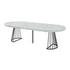 ESSTISCH ausziehbar - 2 bis 12 Personen - MDF & Stahl - Marmor-Optik Weiß & Schwarz - FIRELA - Schwarz/Weiß, Holz (260/110/76cm) - Vente-Unique