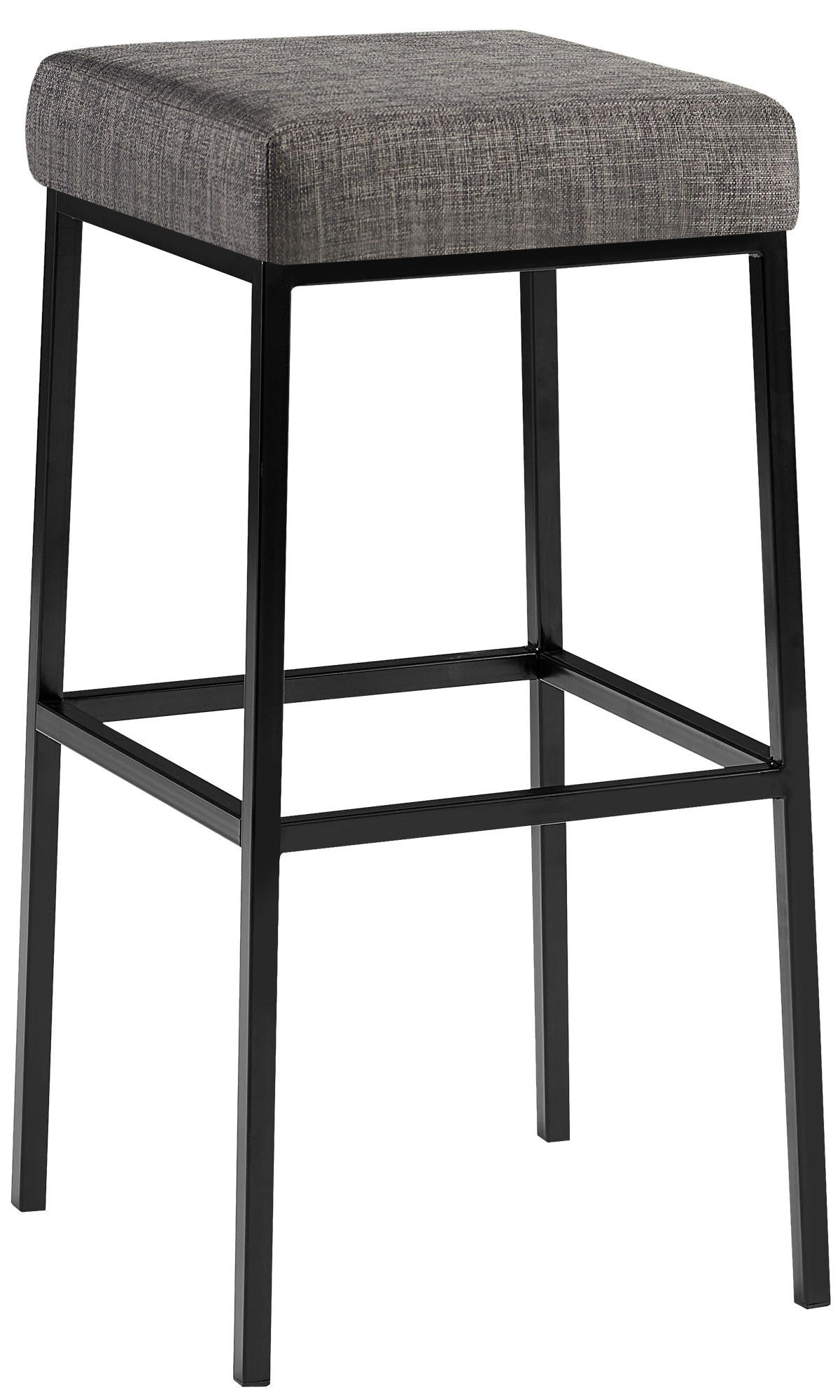BARHOCKER Stoff grau - Schwarz/Grau, Textil/Metall (37/78/37cm) - CLP