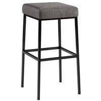 BARHOCKER Stoff grau - Schwarz/Grau, Textil/Metall (37/78/37cm) - CLP