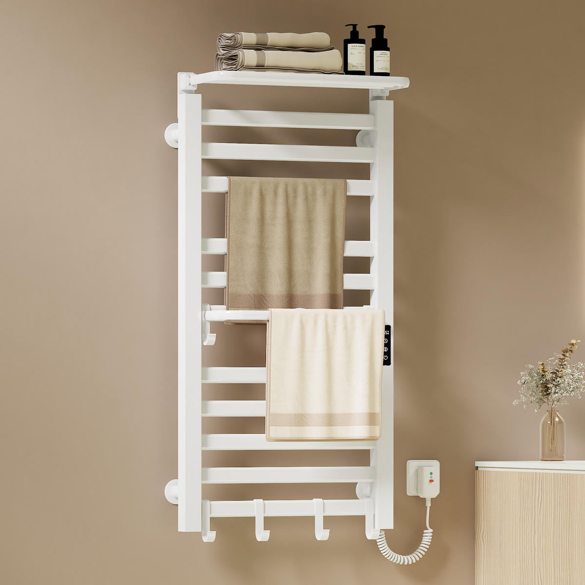 HEIZKÖRPER Elektrisch mit WiFi und Fernbedienung Weiß 100/50 cm - Schwarz, Metall (50/100/25.5cm) - EMKE