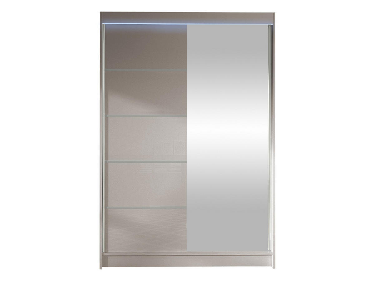 SCHWEBETÜRENSCHRANK Lino III mit RGB LED Beleuchtung - Kaschmir, Holzwerkstoff/Metall (120/200/58cm) - MIRJAN24