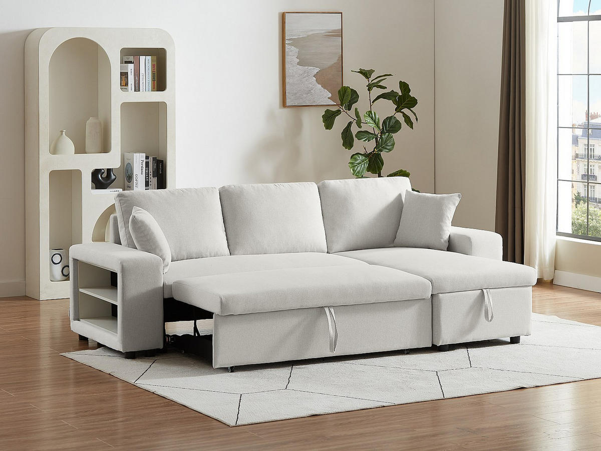 SCHLAFSOFA - 4 Personen - Stoff - Beige - Beige, Textil (240/84/145cm) - Vente-Unique