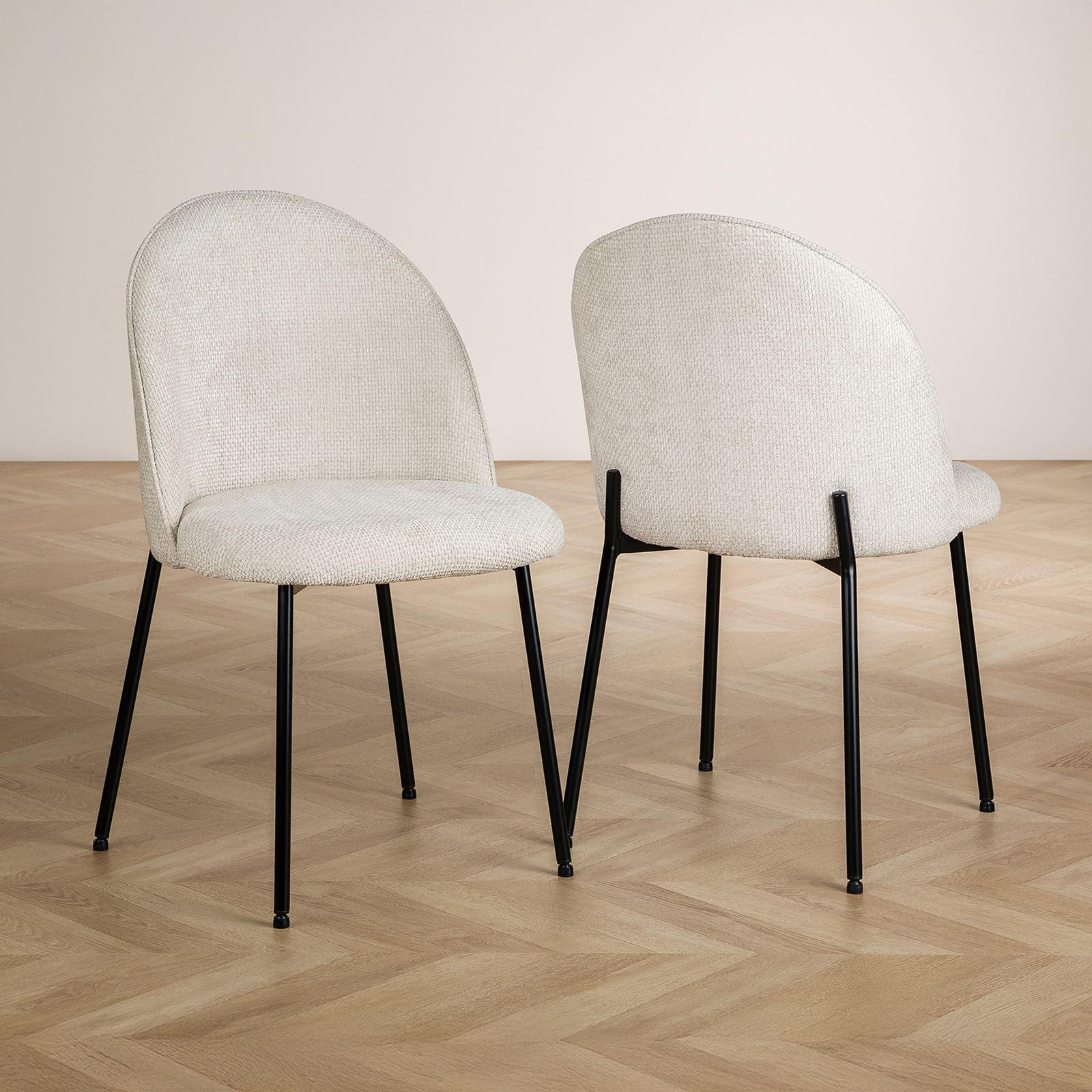 ESSZIMMERSTÜHLE CASSIE 2ER-SET - Weiß, Textil (49/83/53cm) - IDIMEX