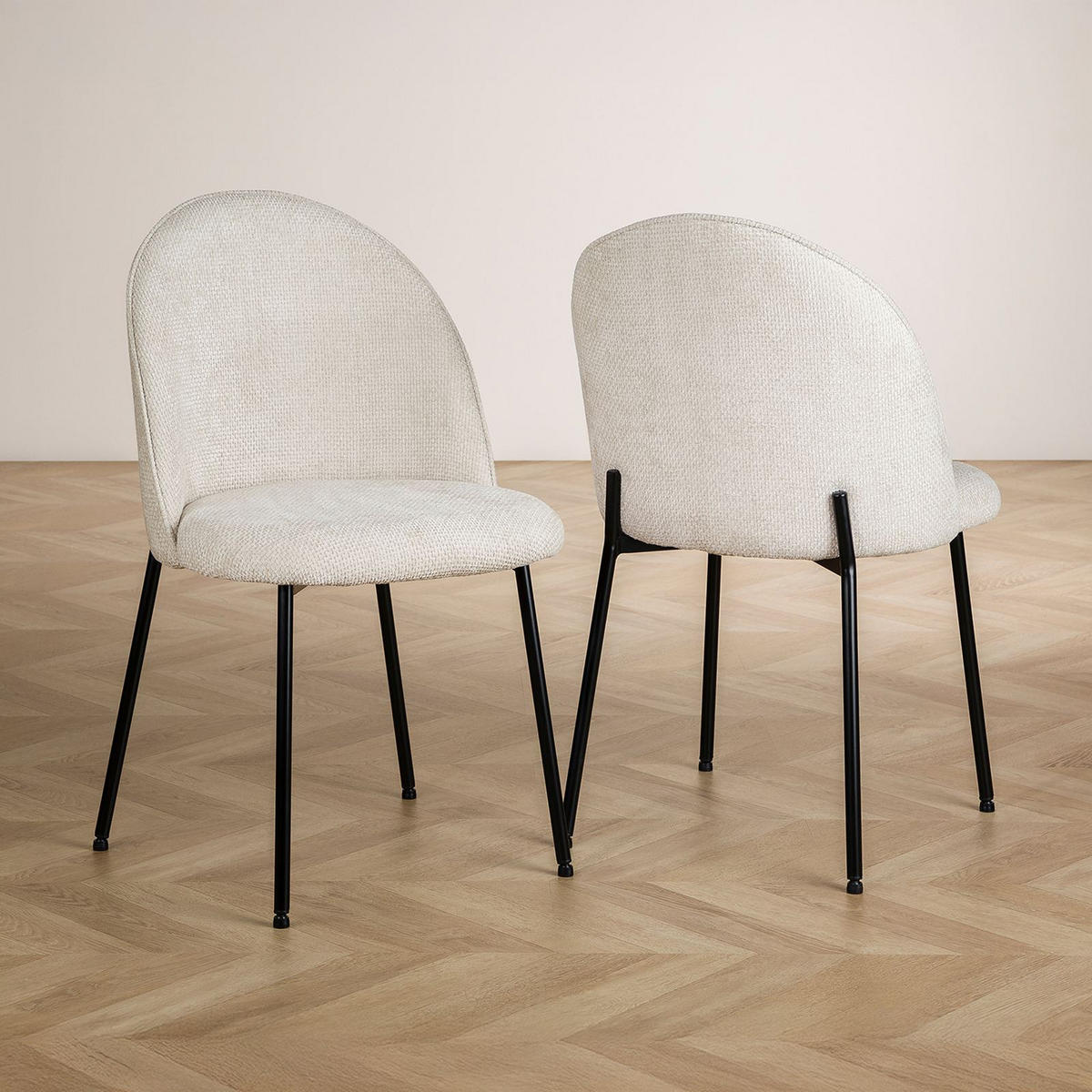ESSZIMMERSTÜHLE CASSIE 2ER-SET - Weiß, Textil (49/83/53cm) - IDIMEX