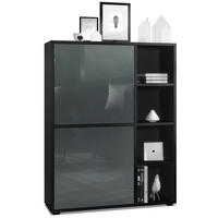 HIGHBOARD Cuba Türen in Grau Hochglanz - Grau, Holzwerkstoff (79/105.5/35.5cm) - Vladon