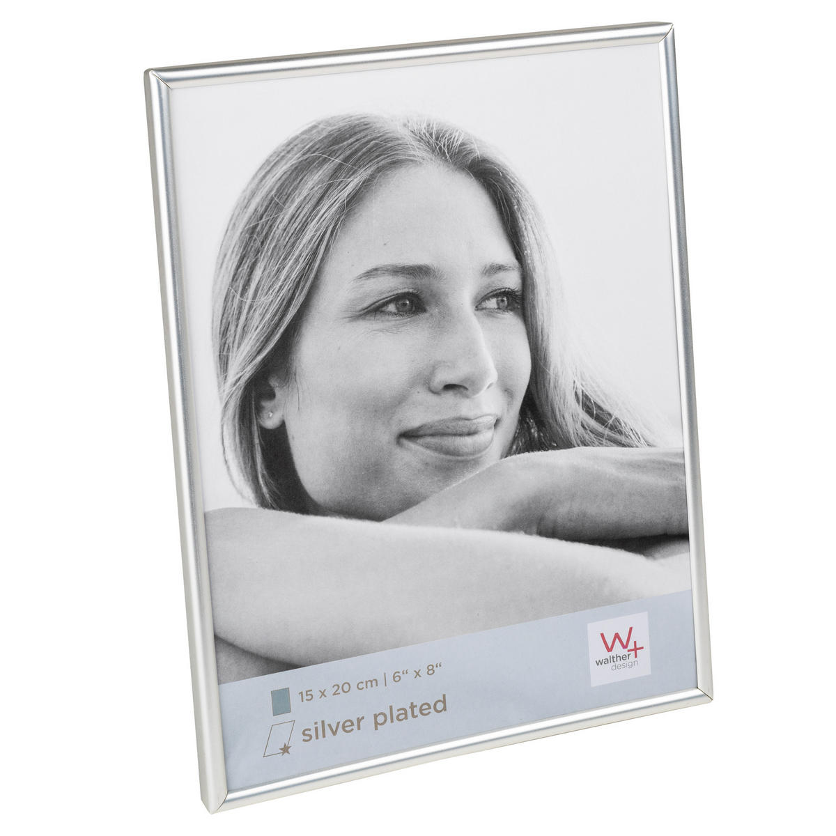 BILDERRAHMEN Chloe 15x20, matt silber - Silberfarben, Metall (16.2/21.2/1cm) - walther design