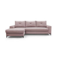 ECKSOFA AVRA L-förmig, mit Stauraumbehälter-in RINO-Stoff, Komfort & Eleganz, lose Rückenkissen, freistehend, LINKS 165x251x85 cm Pink - Pink, Holz/Textil (165/251cm) - DomoHome