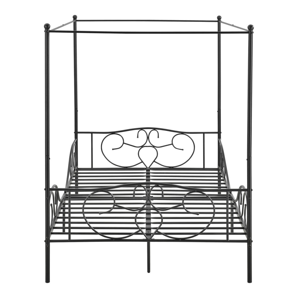 HIMMELBETT Finström - Schwarz, Metall (140/200cm) - [en.casa]