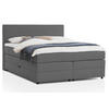 BOXSPRINGBETT LOFT 180x200 Anthrazit H2 und H3 mit Bettkasten 7-Zonen Taschenfederkern Matratze inkl. Visco Topper - Anthrazit, Textil (180/200cm) - Belanoti