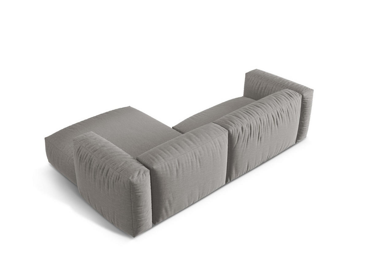ECKSOFA modular rechts Martina aus strukturiertem Stoff hellgrau 2 Sitzplätze - Hellgrau, Textil (176/283cm) - Micadoni