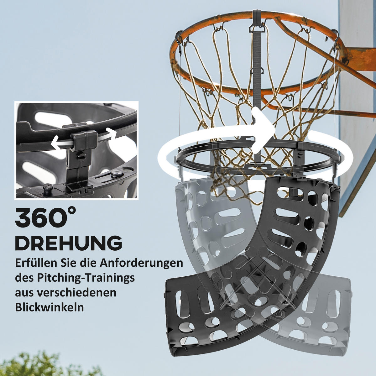 BASKETBALL-REBOUNDER DE-10355 Schwarz - Schwarz, Kunststoff (35.6/35.6cm) - ComfortXL