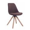 DREHSTUHL Stoff braun - Eukalyptusholzfarben/Braun, Holz/Textil (48/84/56cm) - CLP
