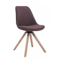 DREHSTUHL Stoff braun - Eukalyptusholzfarben/Braun, Holz/Textil (48/84/56cm) - CLP