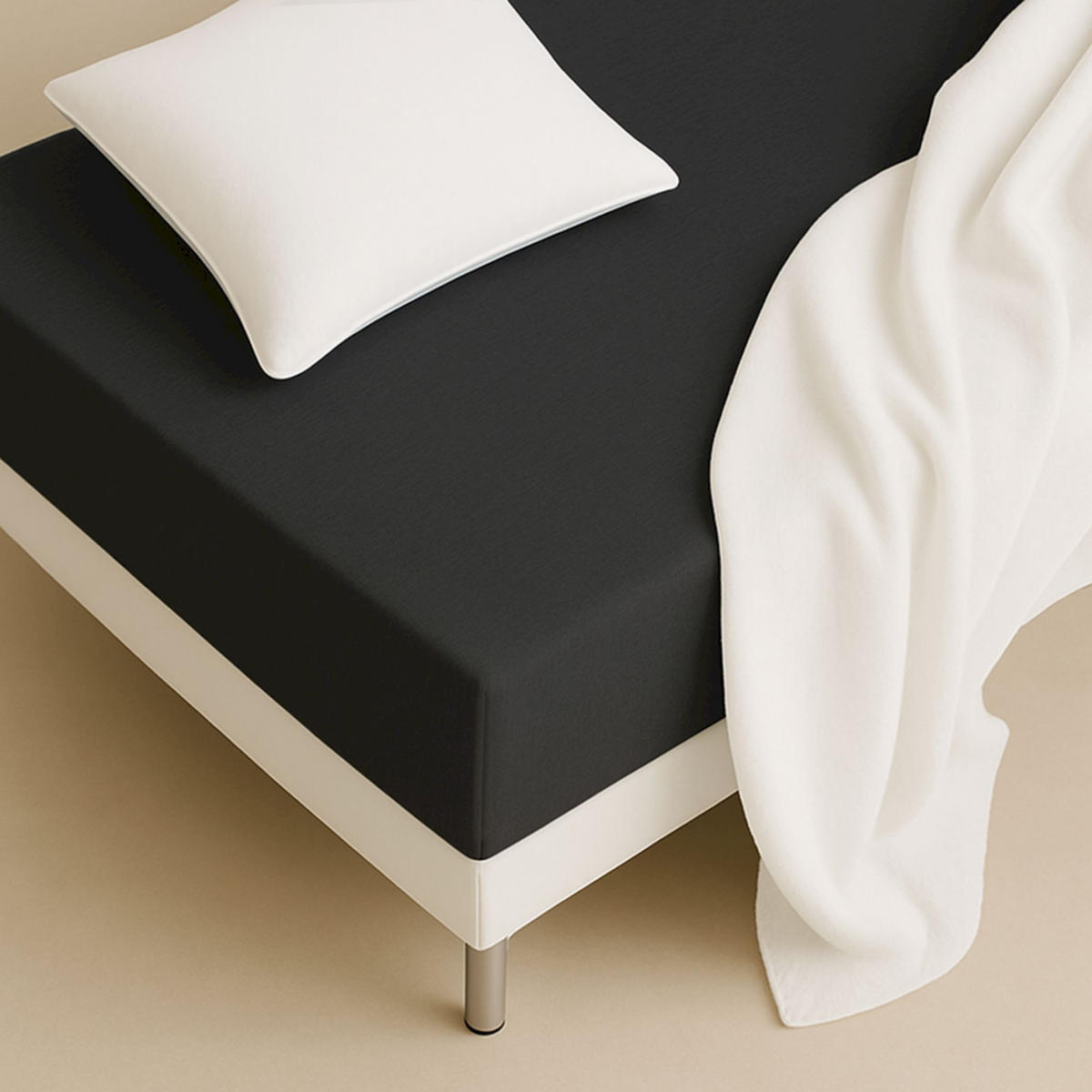 NAPÍNACIE prestieradlo FLAT - biela, textil (90/200cm) - Schöner Wohnen