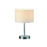 LED-TISCHLAMPE Stoffschirm Weiß, dimmbar, Höhe 32cm - Weiß, Textil (20/20/32cm) - meineWunschleuchte