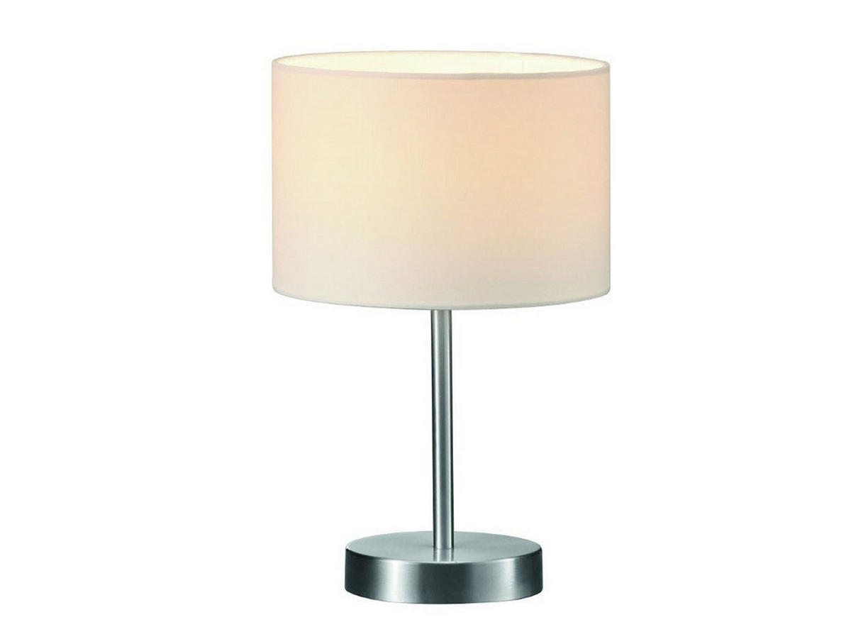 LED-TISCHLAMPE Stoffschirm Weiß, dimmbar, Höhe 32cm - Weiß, Textil (20/20/32cm) - meineWunschleuchte