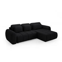 ECKSOFA Caria Mit Schlaffunktion - Schwarz, Holzwerkstoff/Textil (304/190cm) - Fun Möbel