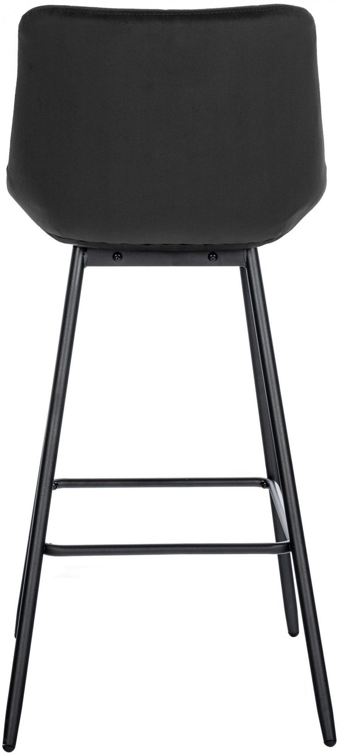 BARHOCKER Samt schwarz - Schwarz, Textil/Metall (49/104/56cm) - CLP